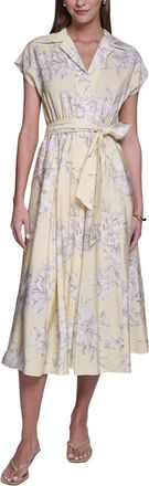 Halston Heritage Butterfly Sleeve Midi Dress