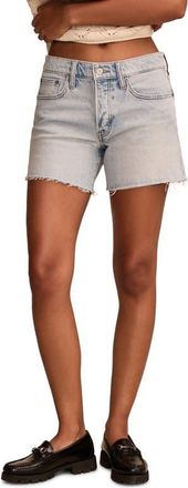 Lucky Brand 90s Raw Hem High Waist Midi Denim Shorts in Free Spirit Wash at Nordstrom, Size 29