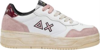 Sun 68 Womens Basketball Love Lady Sneaker in Gold Leather, Dark pink, 8.5 UK