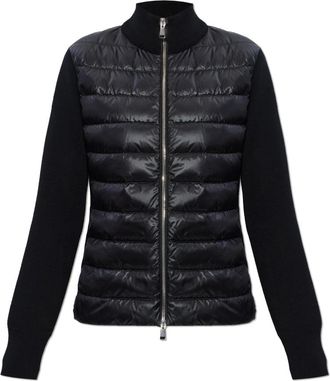 Moncler Turtleneck Cardigan met donsvulling - Dames - Vesten - Zwart - S - Wol - Truien & Vesten