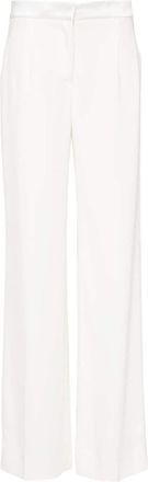Alberta Ferretti satin-trim trousers - women - Spandex/Elastane/Viscose/Acetate/Silk/Cupro - 40 - Neutrals