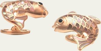 Jan Leslie Mother-of-Pearl Fish Cuff Links, Taupe