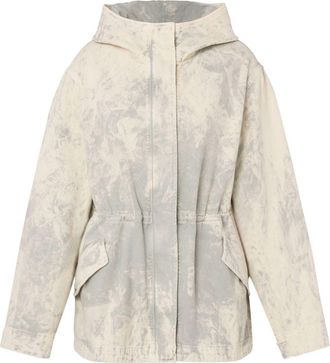 Moschino tie-dye hooded cotton jacket - women - Cotton - L - White