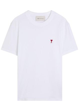 Ami Ami Paris Logo-embroidered Cotton T-shirt - White - XL