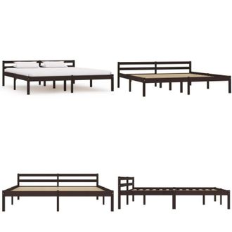 vidaXL Giroletto senza Materasso Marrone Scuro 160x200 cm Legno Pino - Letto in legno - Letto marrone scuro