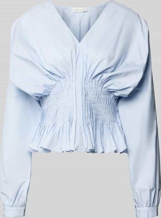 Copenhagen Muse Bluse mit V-Ausschnitt Modell POPLIN in Hellblau, Gr&ouml;&szlig;e XL