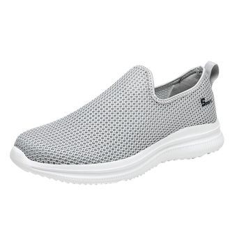 Generic Sports Shoes Mens Lightweight Walking Shoes Soft Sole Trainers Breathable Slip-On Shoes Comfortable Non-Slip Trainers Mesh Jogging Shoes Plain Outdoor
