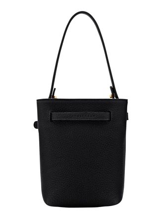 Longchamp Womens Handbag Black Calf Leather Bag