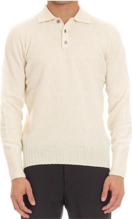 Drumohr Polo Sweater Cream - Heren - V-hals truien - Beige - 2XL - Truien & Vesten