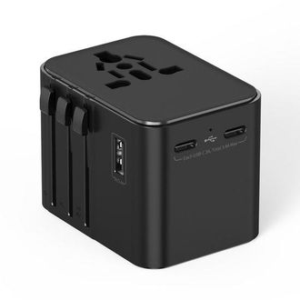 No Brand Adaptador De Enchufe Universal, Adaptador De Viaje Con 2 Puertos Usb-a/2 Puertos Tipo C, De Francia A Ee. Uu., Canad&aacute;, Reino Unido, Italia, Australia,