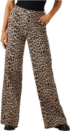 Catwalk Junkie Leopard Tailored Jeans - Dames - Wijde Broeken - Bruin - W30 - Broeken