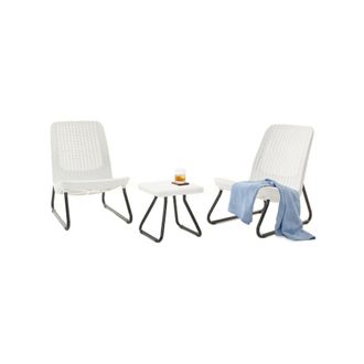 Dmora Dmora - Sal&oacute;n De Exterior Canmore, Sal&oacute;n Al Aire Libre, Conjunto De Balc&oacute;n O Jard&iacute;n, Composici&oacute;n De Sal&oacute;n Exterior, 78x54 H79 Cm, Blanco