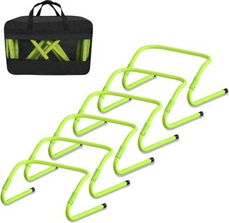 No Brand Juego De 6 Vallas De Entrenamiento Para Velocidad Y Agilidad En F&uacute;tbol, Altura Ajustable (46 X 30 Cm), Para Entrenamiento De F&uacute;tbol, Velocidad, Flexib