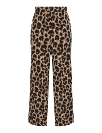 Pieces Womens Pcgurla Hw Pants Noos BC Trousers, Black/AOP:Leo., XL