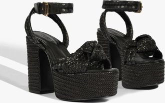 Schutz Womens Schutz Khari Sandals Black Ankle Strap Block Heel Platform ZOGG1986