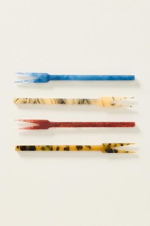 Anthropologie Mignon Resin Appetizer Forks, Set of 4