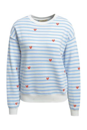 Smith & Soul Sweatshirt SMITH & SOUL, Damen, Gr. XXL, sky, Sweatware, Obermaterial: 80% Baumwolle, 20% Modal, bedruckt, gestreift, relaxed fit normal, Rundhals, Ri