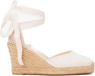 Soludos The Marseille Wedge Linen Colors Espadrille in Oasis White at Nordstrom, Size 11
