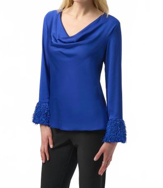 Joseph Ribkoff Chic Cowl Neck Pullover In Royal Saphire