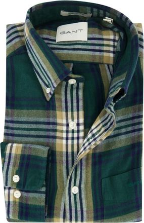 GANT Heren, Overhemden, Groen, Maat: 5XL Flanel