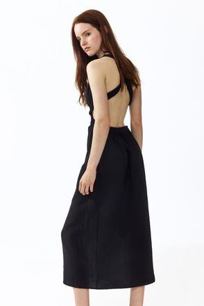 H&M Open-back Maxi Dress in Black at Nordstrom, Size Xx-Large