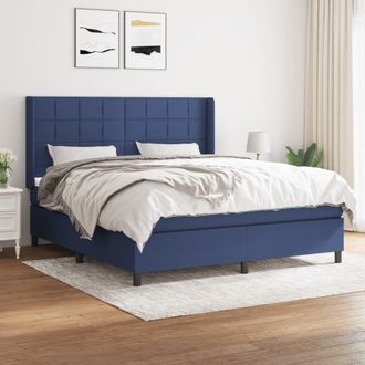 vidaXL Vidaxl - Cama Box Spring Con Colch&oacute;n Tela Azul 160x200 Cm