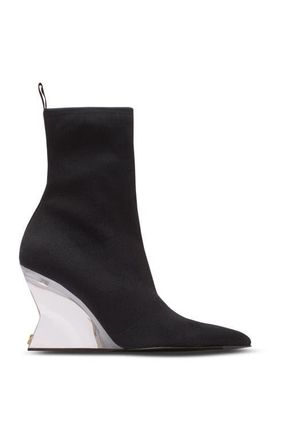 Balmain Wedge knit ankle boots in Black at Nordstrom, Size 40