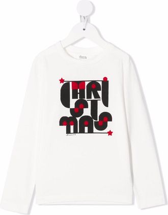 BONPOINT Tadda festive long-sleeve T-shirt - kids - Cotton - 14 - White