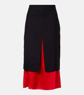 R&oacute;he Layered wool midi skirt