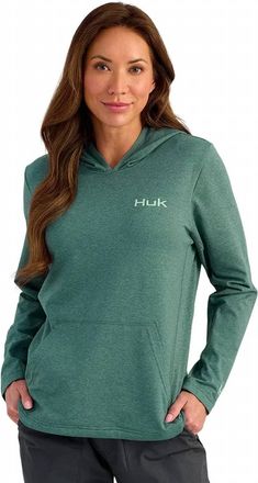 Huk Coldfront Pullover Hoodie In North Atlantic Heather