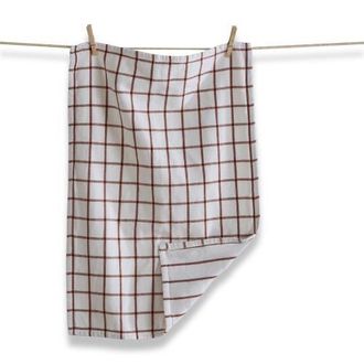Tag Classic Double Rust Brown Windowpane Cotton Dishtowel at Nordstrom