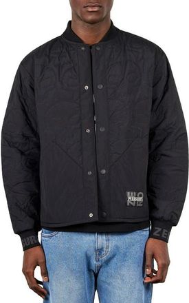 Pleasures X Zero Skateboards Thomas Quilted Bomber Jacket in Black at Nordstrom, Size Xx-Large