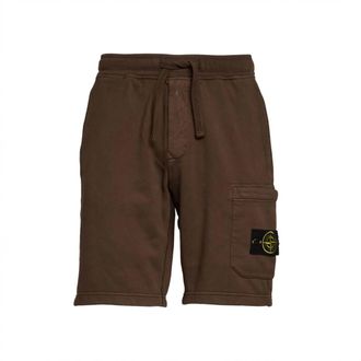 Stone Island Casual Shorts, male, Brown, Size: S Cotton Bermuda Shorts