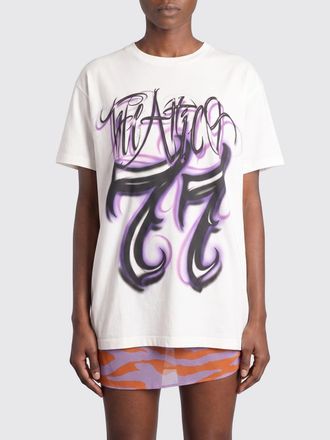 The Attico Relaxed Fit Cotton T-Shirt with Front Graffiti Logo Print