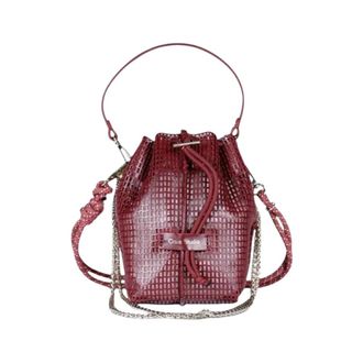 CRAIE STUDIO Tassen, Dames, Rood, ONE Size, Leer, Bibi Mini Bucket Bag