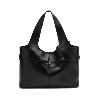 Manu Atelier Tote Bags, female, Black, Size: ONE SIZE Black Buckle Detail Top Handle Bag