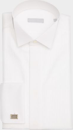 Stefano Ricci Mens French-Cuff Pleated Bib Dress Shirt