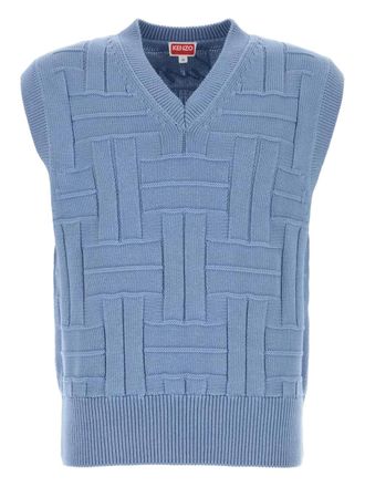 Kenzo embroidered sleeveless jumper - men - Cotton - L - Blue