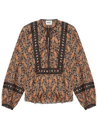 Isabel Marant Gayle blouse - women - Cotton - 40 - Brown