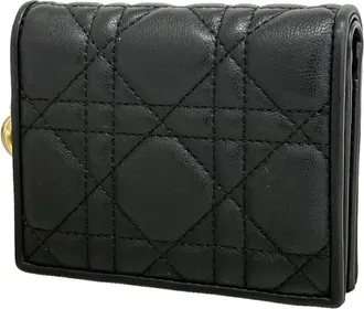 Dior Black Leather Wallet (Bi-Fold) (Pre-Owned)