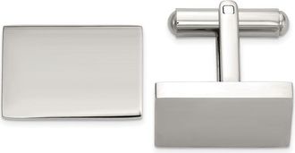 Diamond2Deal Stainless Steel Polished Rectangle Cuff Links
