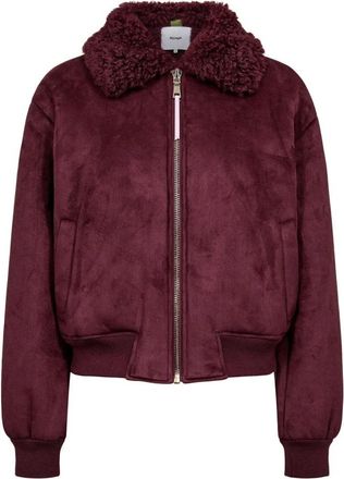 N&uuml;mph Faux Fur & Shearling Jassen - Dames - Jassen - Rood - M - Jassen