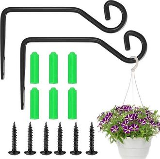 No Brand 2 Soportes Para Cestas Colgantes, Gancho De Pared, Gancho De Soporte Para Plantas, Macetas, Jard&iacute;n, Comederos Para P&aacute;jaros, Faroles