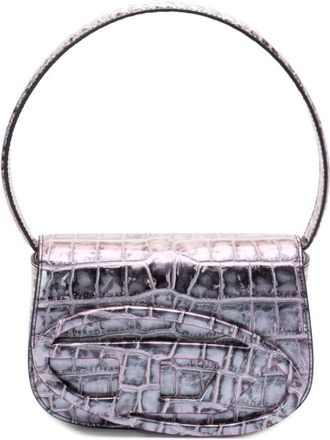 Diesel Schoudertas met krokodillenprint - Dames - Handtassen - Blauw - ONE Size - Tassen