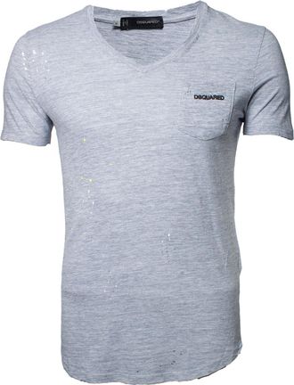 Dsquared2 grijze t-shirt met gescheurd ontwerp