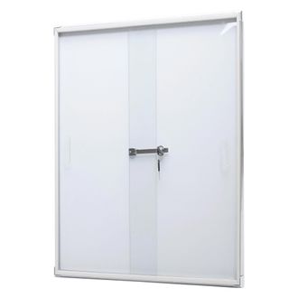 Hhg [nunca Usado] Vitrina Hhg-947, Pizarra Magn&eacute;tica, Pizarra Blanca, Tablero De Anuncios, Aluminio, Con Cerradura, Accesorios Incluidos, 96 X 66 X 9 Cm