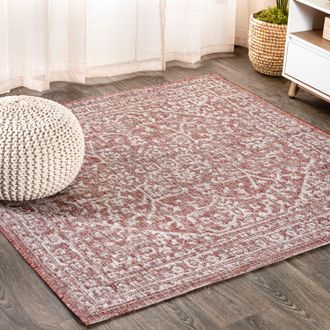 Jonathan Y Designs Malta Bohemian Medallion Textured Weave Indoor/Outdoor Square Area Rug