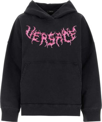 Versace Black Cotton Oversize Sweatshirt