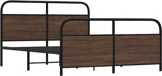 vidaXL Estructura de cama sin colchón metal marrón roble 160x200 cm Vidaxl