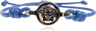 Versace Medusa Leren Armband - unisex - Armbanden - Blauw - ONE Size - Leer - Accessoires